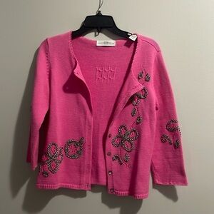 Marisa Christina Vintage Embroidered Button Cardigan